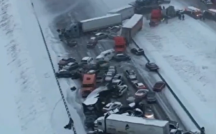 تصادف زنجیره‌ای بیش از ۵۰ خودرو در ایالت ایندیانا آمریکا