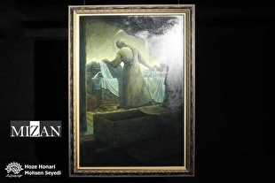 تابلوی «وداع آخر» در شب شهادت دختر نبی(ص) رونمایی شد