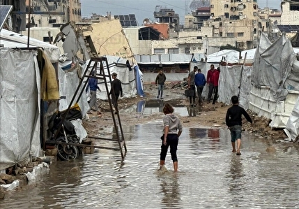 غرق شدن دهها چادر آورگان در غزه