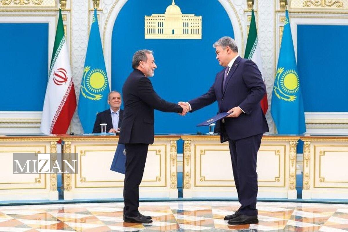 امضای ۱۴ و تبادل ۸ سند و تفاهم‌نامه همکاری دوجانبه میان ایران و قزاقستان