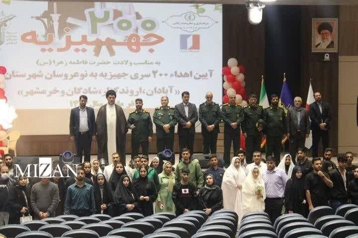 توزیع ۲۰۰ سری جهیزیه به ارزش ۶۲ میلیارد ریال بین نوعروسان مناطق محروم خوزستان توسط قرارگاه منطقه‌ای کربلا نیروی زمینی سپاه