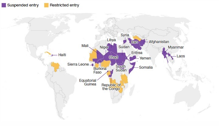 آنچه درباره محدودیت‌های ترامپ برای سفر شهروندان خارجی به آمریکا می‌دانیم