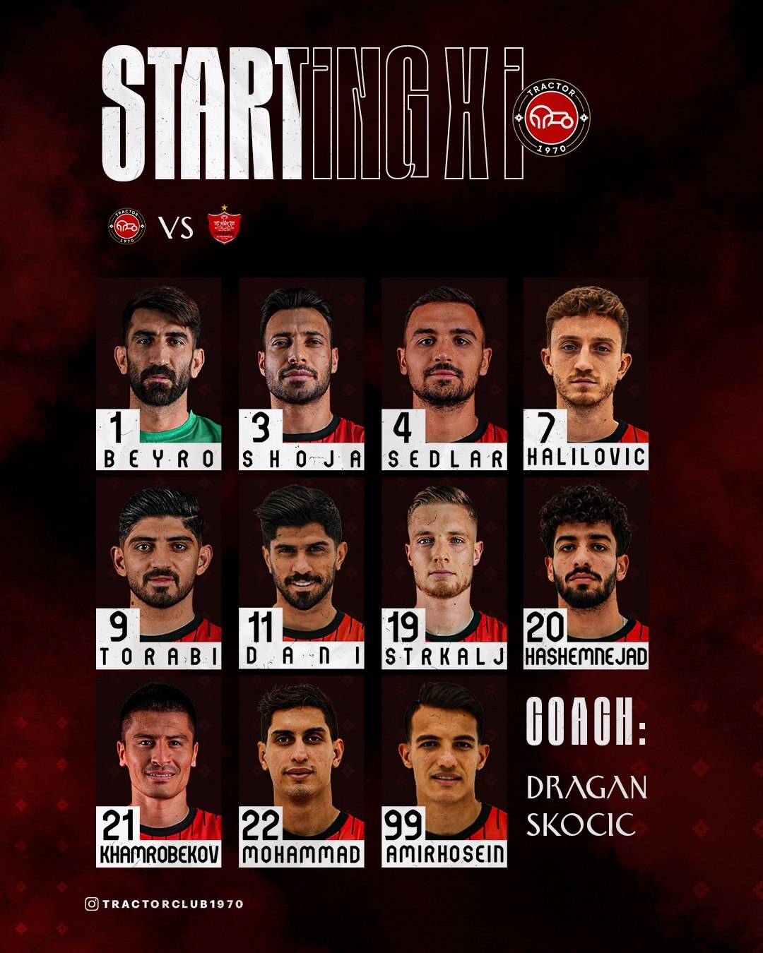 اعلام ترکیب پرسپولیس برای مصاف با تراکتور اعلام ترکیب پرسپولیس برای مصاف با تراکتور