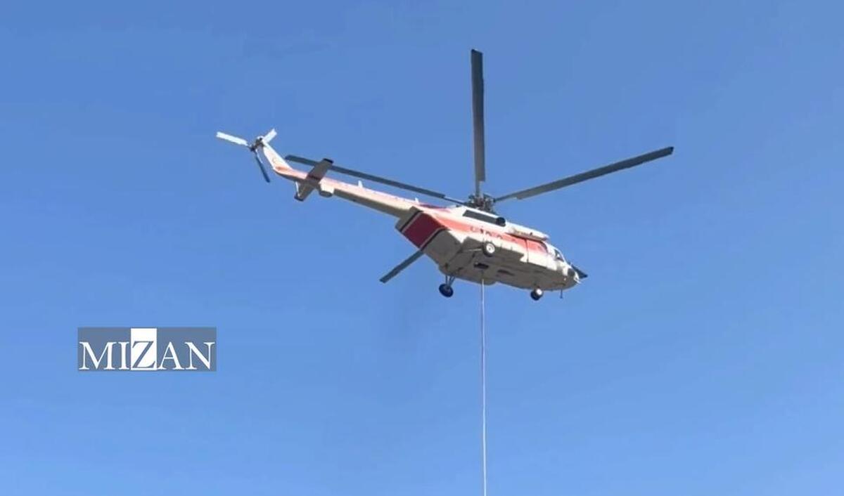 اطفای حریق جنگل‌های دیزمار در جلفا با تلاش بالگرد‌های هلال احمر