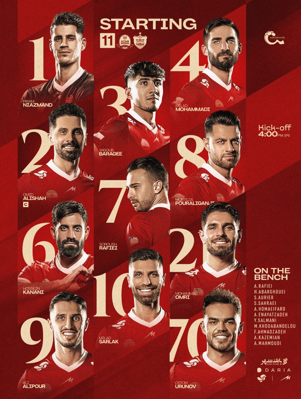 ترکیب پرسپولیس برای مصاف با شمسآذر مشخص شد ترکیب پرسپولیس برای مصاف با شمسآذر مشخص شد