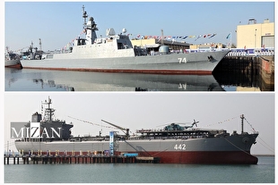 الحاق پایگاه شناوری «کردستان» و ناوشکن «سهند» به نیروی دریایی ارتش