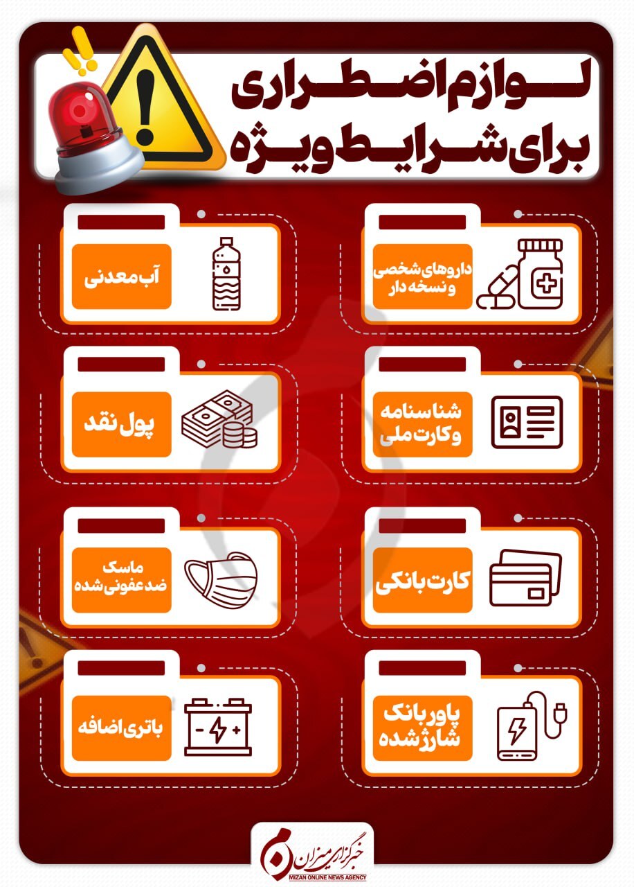 اینفوگرافیک | لوازم اضطراری برای شرایط ویژه