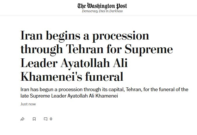 بازتاب بینالمللی مراسم وداع با رهبر شهید انقلاب بازتاب بینالمللی مراسم وداع با رهبر شهید انقلاب