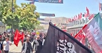 خیابان امام رضا پیش از آغاز مراسم تشییع پیکر رهبر شهید