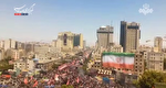 تصویری از فراز خیابان امام رضا (ع) مشهد و خروش مردم برای وداع با رهبر شهید انقلاب