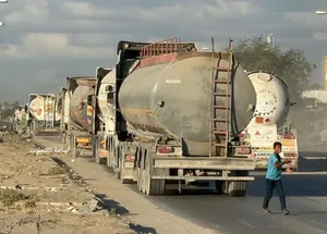 Fuel and gas trucks enter Gaza for the first time in 10 months