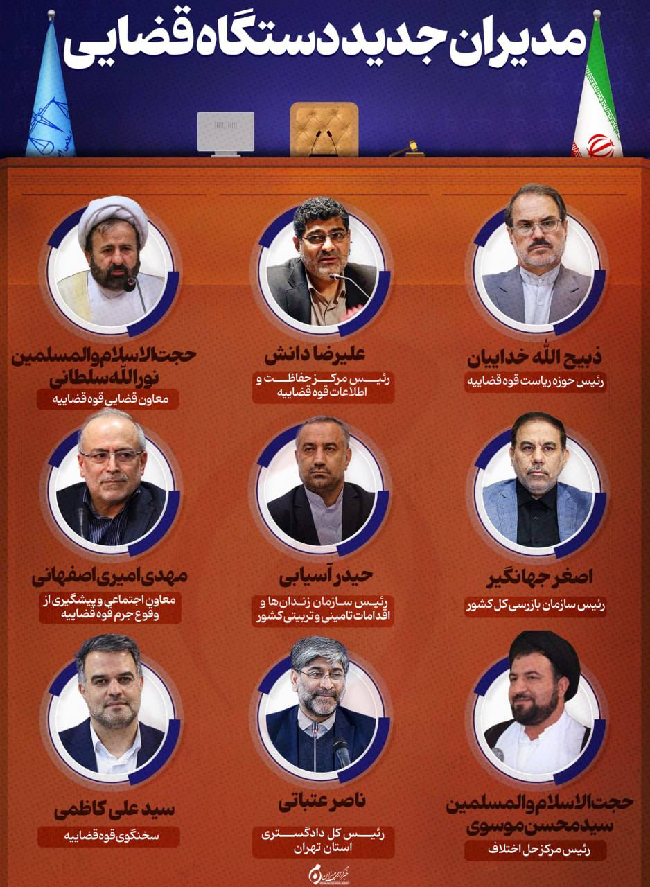 اینفوگرافیک | مدیران جدید دستگاه قضایی