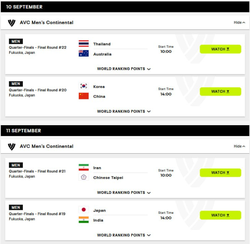 اقدامی عجیب از والیبال ورلد؛ تغییر مجدد برنامه مرحله یک چهارم نهایی اقدامی عجیب از والیبال ورلد؛ تغییر مجدد برنامه مرحله یک چهارم نهایی