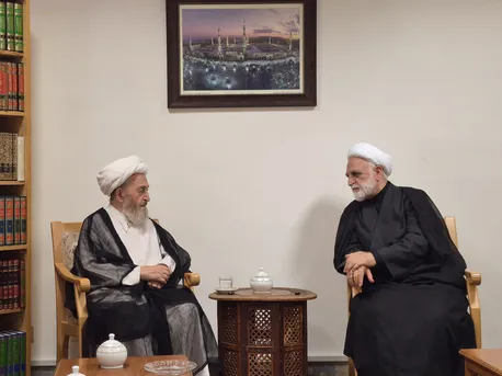 حجت‌الاسلام والمسلمین محسنی اژه‌ای با آیت‌الله سبحانی دیدار کرد