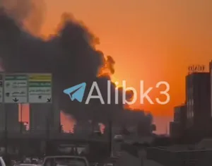 ستون‌های دود با منشا نامشخص در سلیمانیه واقع در کردستان عراق