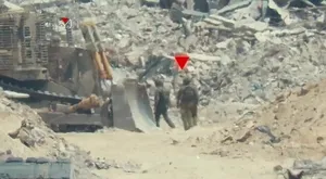 Destruction of Israeli military bulldozer in Gaza