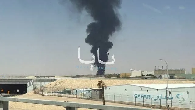 آتش‌سوزی در نزدیکی فرودگاه ملک خالد ریاض