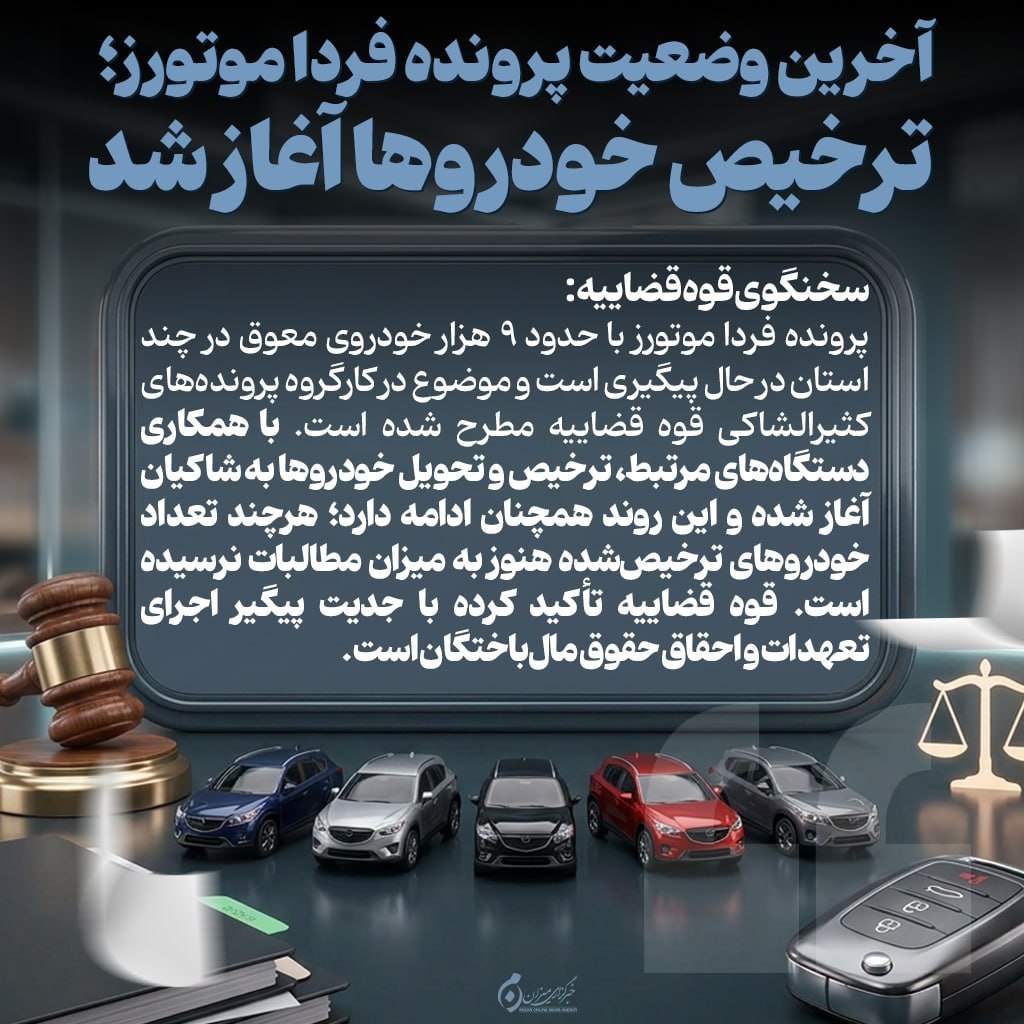 اینفوگرافیک | آخرین وضعیت پرونده فرداموتورز؛ ترخیص خودروها آغاز شد