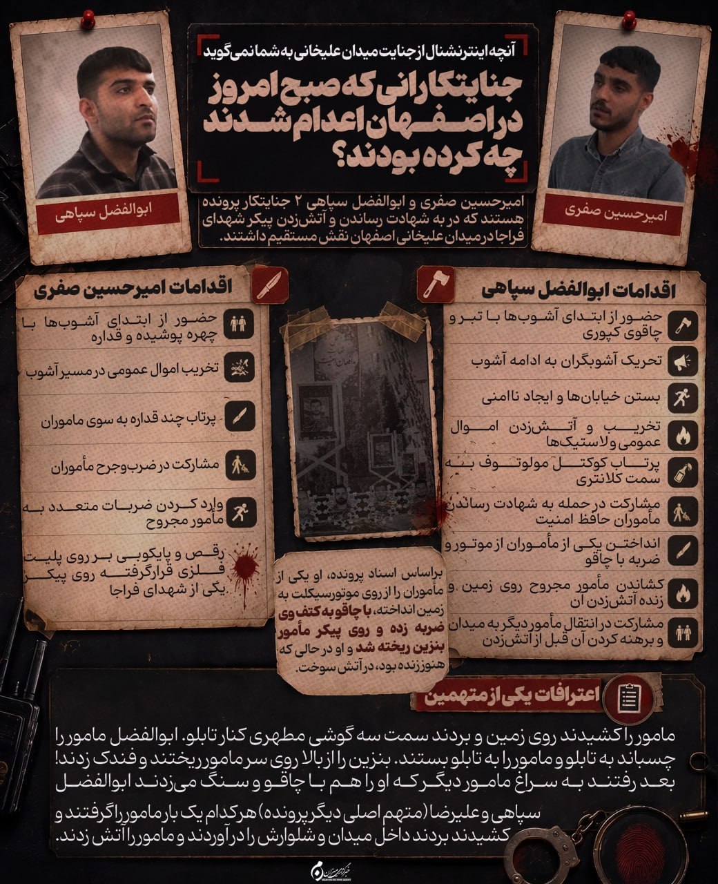 اینفوگرافیک | جنایتکارانی که صبح امروز در اصفهان اعدام شدند چه کرده بودند؟