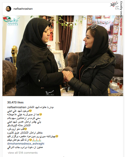 دیدار نفیسه روشن با خانواده شهید آتشنشان علی امینی دیدار نفیسه روشن با خانواده شهید آتشنشان علی امینی