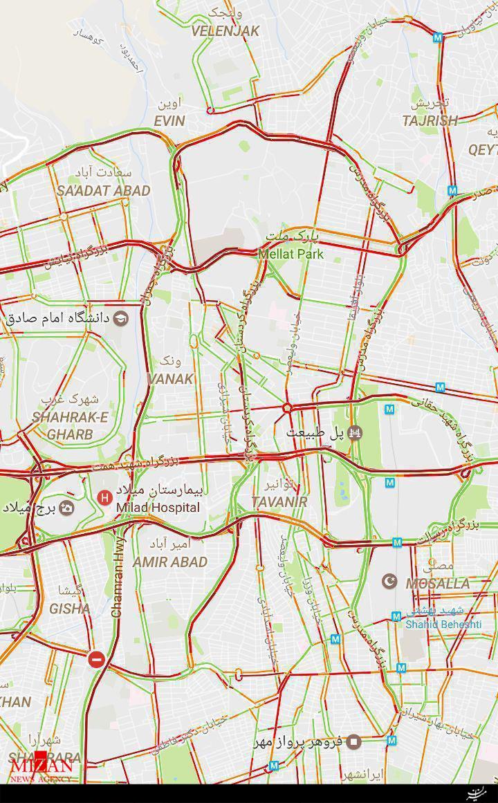 ترافیک اطراف مصلی تهران+عکس