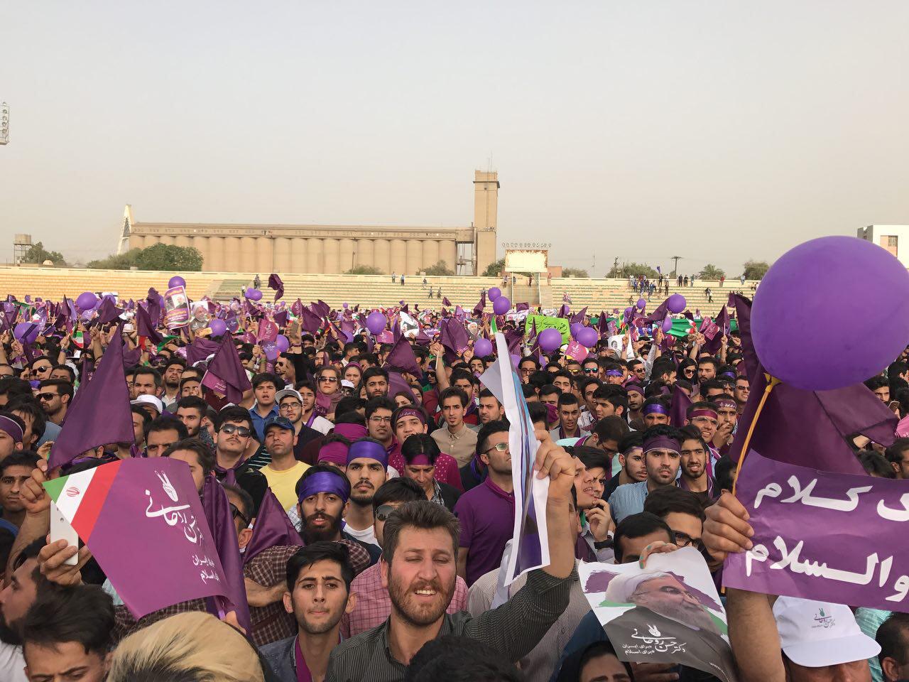 رئیسی به همراه قالیباف در مصلی تهران، جهانگیری در تبریز و روحانی در اهواز حضور یافتند