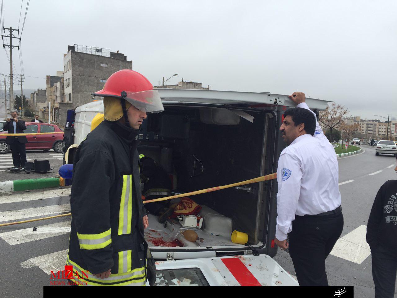 مرگ تکنسین اورژانس شاهرود در حادثه واژگونی آمبولانس