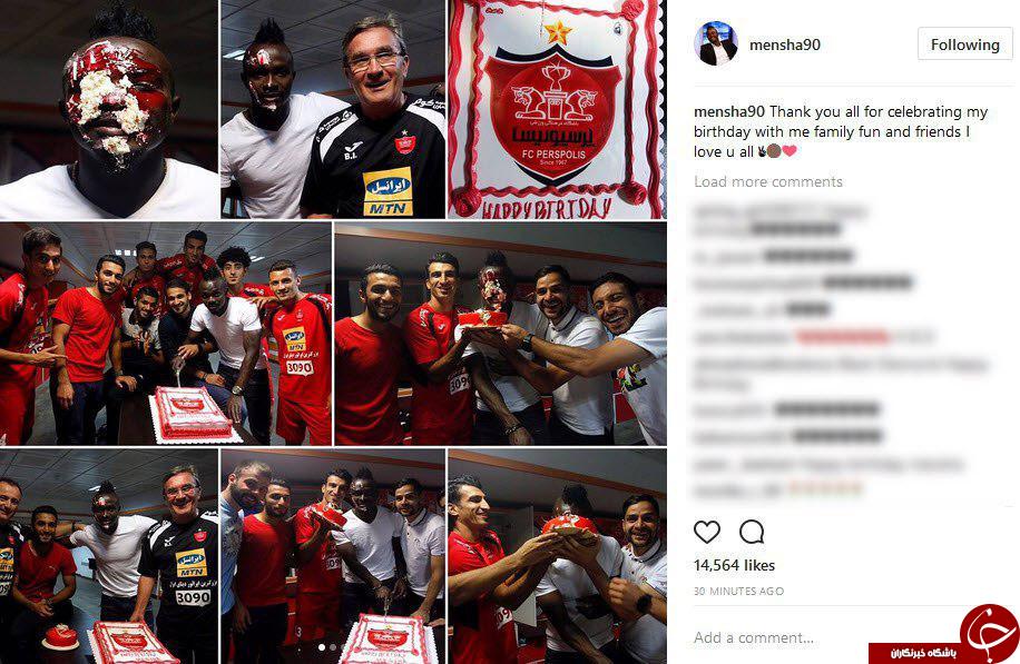 تشکر عجیب و غریب مهاجم خارجی پرسپولیس در اینستاگرام! +تصاویر
