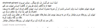 واکنش همسر شهید رضایی نژاد به نسل کشی در میانمار+عکس