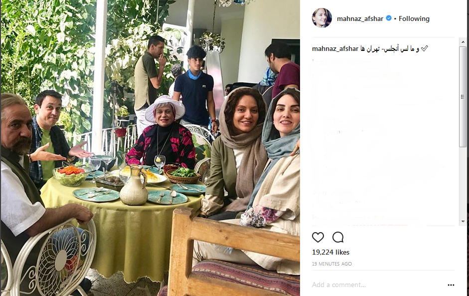 عکسی که مهناز افشار از بازیگران در «لس‌آنجلس» منتشر کرد