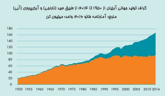 تولید بیش از ۶۳۴ هزار تن آبزی در سال ۹۵ + نمودار تولید بیش از ۶۳۴ هزار تن آبزی در سال ۹۵ + نمودار