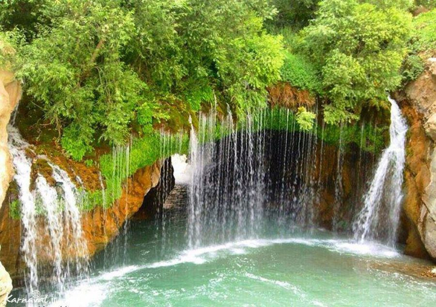 آبشار آب ملخ شاهکار طبیعت اصفهان+تصاویر