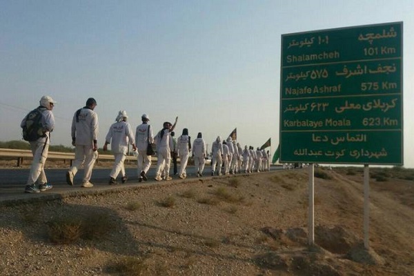 اولین کاروان پیاده اربعین به ۶۰۰ کیلومتری کربلا رسید