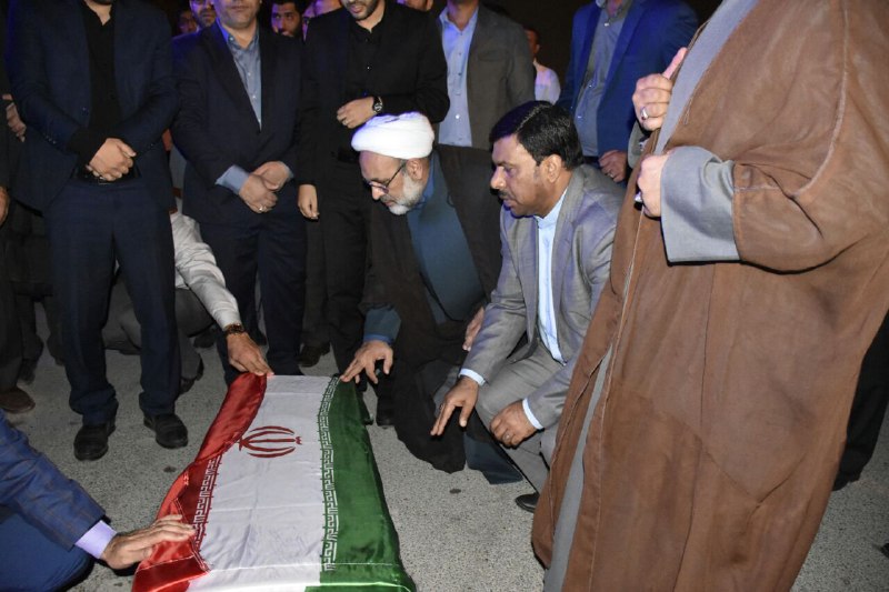 وداع با پیکر رئیس دادگستری شهرستان جاسک در فرودگاه بندرعباس