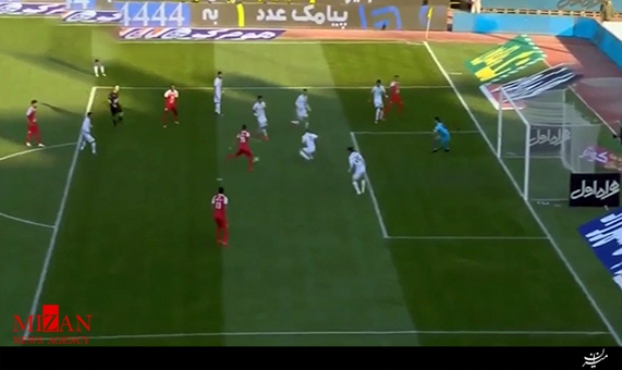 گل اول پرسپولیس به ذوب‌آهن توسط علی علیپور + فیلم