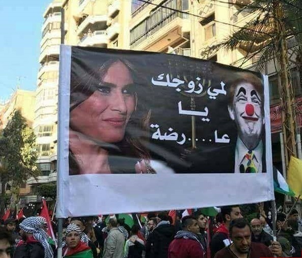 تذکر لبنانیها به همسر ترامپ+عکس تذکر لبنانیها به همسر ترامپ+عکس