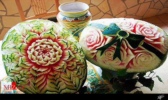 تزئین هندوانه برای شب یلدا + فیلم