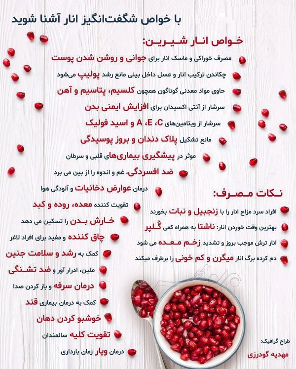 با خواص اعجاب‌انگیز انار آشنا شوید +اینفوگرافی