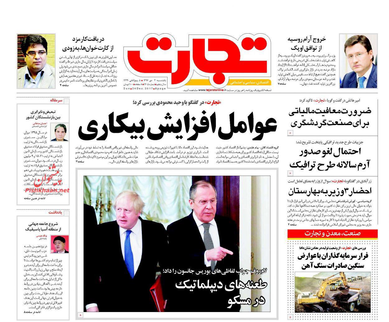صفحه نخست روزنامههای یکشنبه ۳ دی صفحه نخست روزنامههای یکشنبه ۳ دی