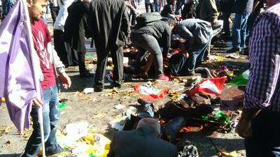 انفجار در ایستگاه قطار آنکارا+عکس انفجار در ایستگاه قطار آنکارا+عکس