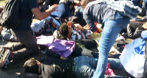 وقوع 2 انفجار شدید در ایستگاه قطار شهری آنکارا/چندین نفر کشته و زخمی شدند+عکس وقوع 2 انفجار شدید در ایستگاه قطار شهری آنکارا/چندین نفر کشته و زخمی شدند+عکس