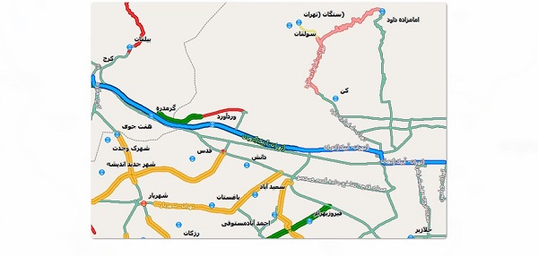 ترافیک نیمه سنگین در اتوبان تهران ـ کرج ترافیک نیمه سنگین در اتوبان تهران ـ کرج