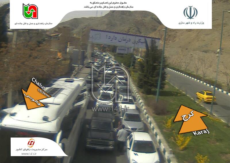 حرکت کُند خودروها در جاده چالوس + تصاویر