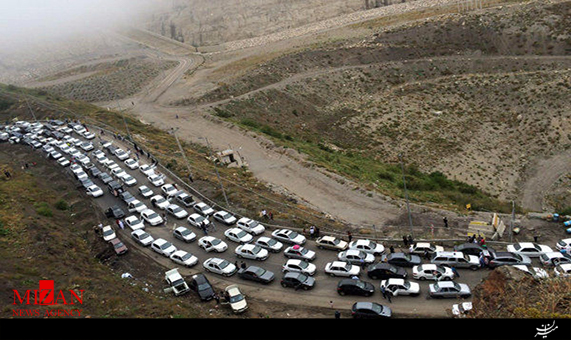 ترافیک سنگین در جاده هراز + فیلم
