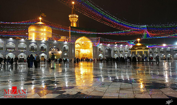 بارش شدید باران در حرم مطهر امام رضا (ع) + فیلم