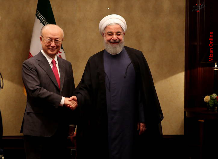 دیدار روحانی و آمانو در اتریش +عکس