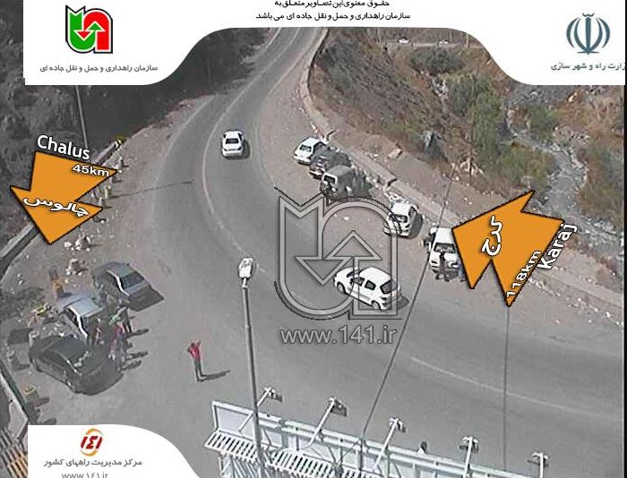 مسافران در راه بازگشت/ راه بندان در مسیر چالوس به مرزن آباد