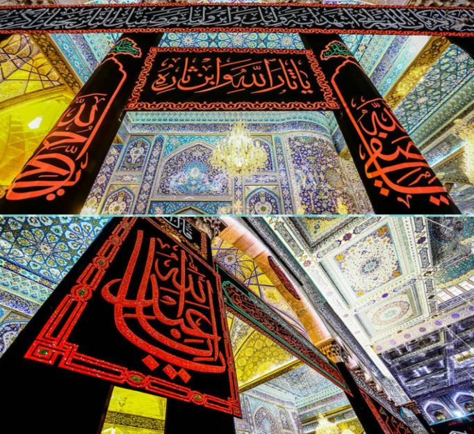 سیاه پوش شدن حرم امام حسین (ع) +عکس