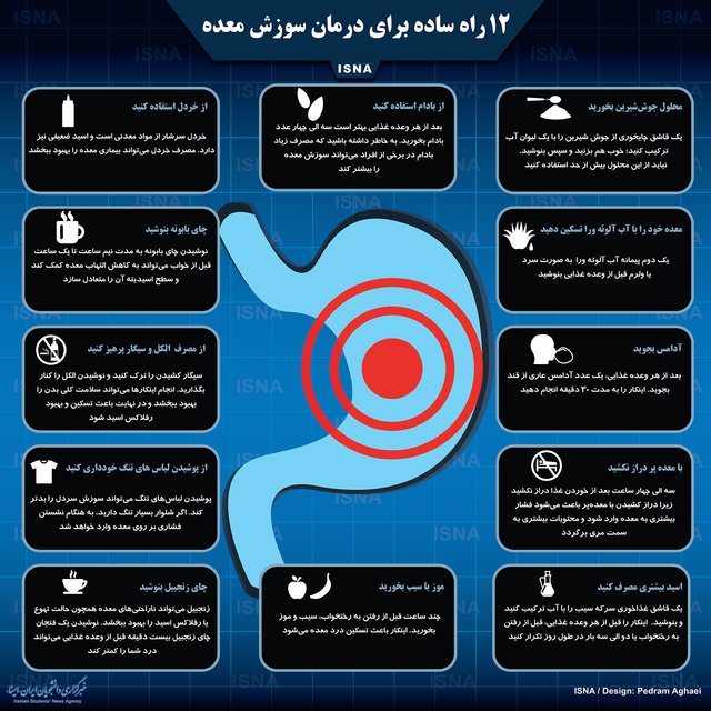 با این این 12 راه سوزش معده را درمان کنید! +اینفوگرافی با این این 12 راه سوزش معده را درمان کنید! +اینفوگرافی