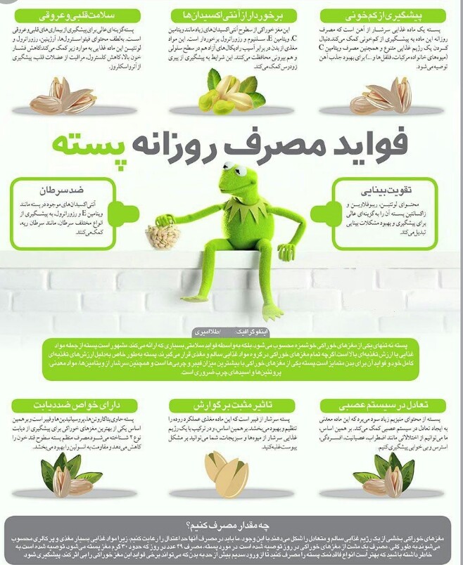 فواید مصرف روزانه پسته +اینفوگرافی